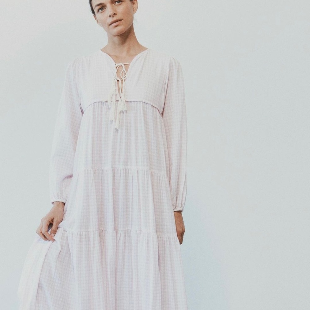 Dreamy Olympia Etal Thea Maxi in Petal Plaid - P - NWT